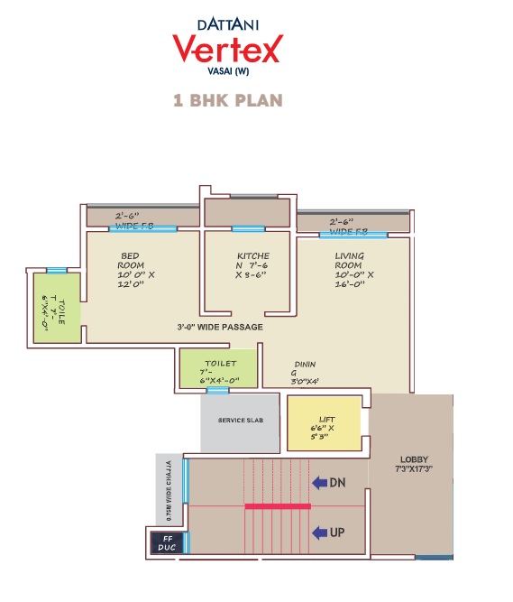 1 BHK 532 Sq. Ft. Apartment in Dattani Vertex