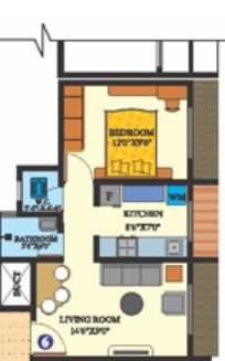 1 BHK 597 Sq. Ft. Apartment in DBR Dias Residency Park