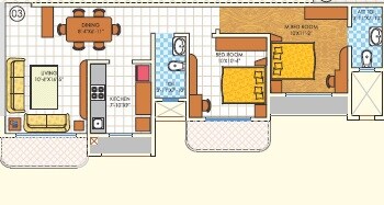 Floor plan of 2 BHK 602 Sq. Ft. Apartment in DBR Paramount Heights, Palghar