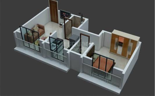 Floor plan of 1 BHK 286 Sq. Ft. Apartment in Deep Darshan, Palghar