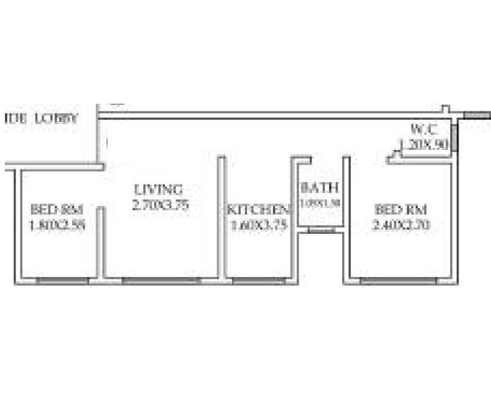 2 BHK 332 Sq. Ft. Apartment