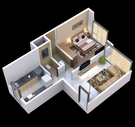 1 BHK 318 Sq. Ft. Apartment