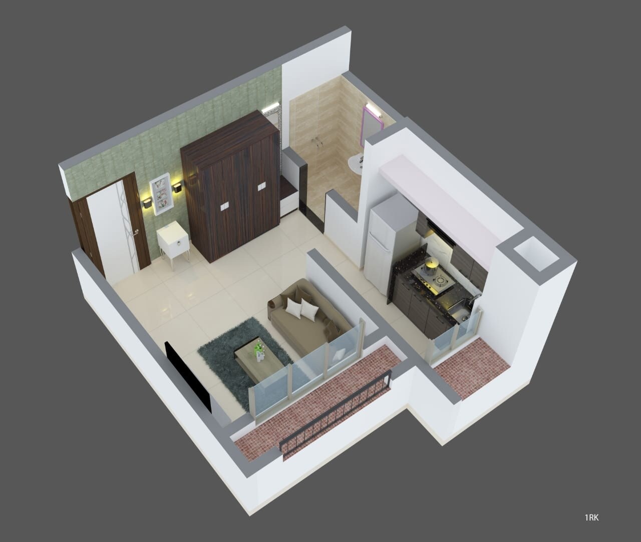 Floor plan of 1 BHK 6103 Sq. Ft. Studio in Divyaraj Valuehomes, Palghar