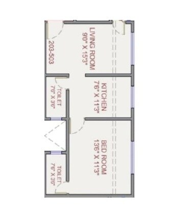 Floor plan of 1 BHK 464 Sq. Ft. Apartment in Draupadi Darshan, Palghar
