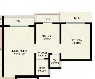  1 BHK Apartment at Ekta Parks Ville, Y K Nagar – for Sale