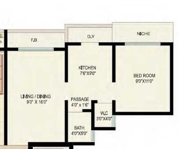  1 BHK Apartment at Ekta Parks Ville, Virar West – for Rent