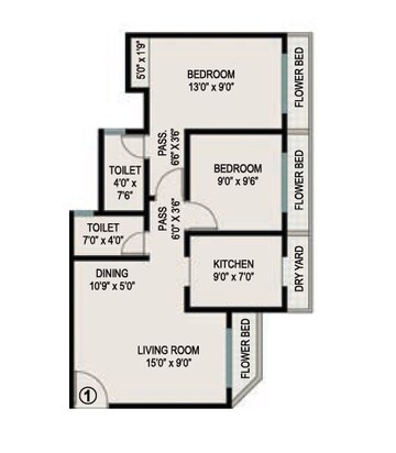  2 BHK Apartment at Ekta Parks Ville, Y K Nagar – for Rent