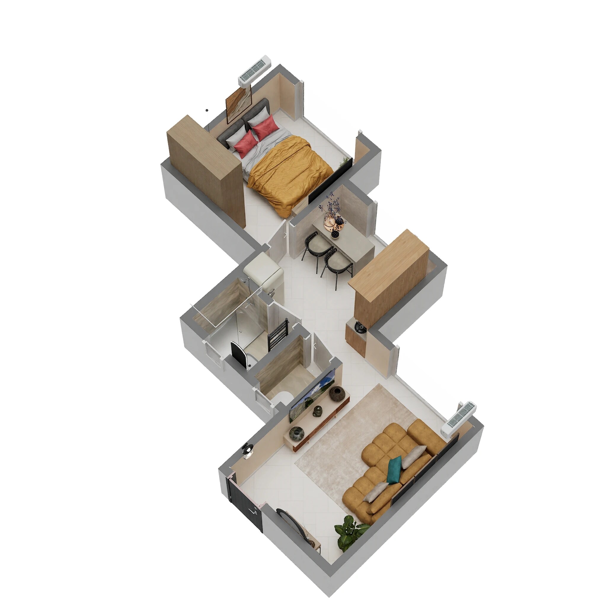 Floor plan of 1 BHK 321 Sq. Ft. Apartment in Elite Residency, Palghar