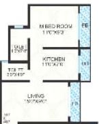 1 BHK 324 Sq. Ft. Apartment in Faith Apartment