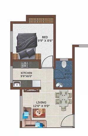 1 BHK 226 Sq. Ft. Apartment