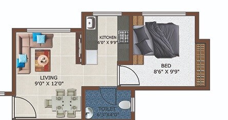 1 BHK 264 Sq. Ft. Apartment