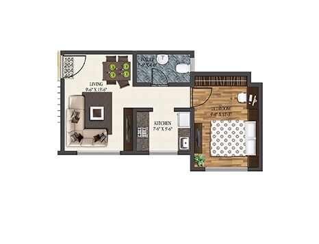 1 BHK 331 Sq. Ft. Apartment