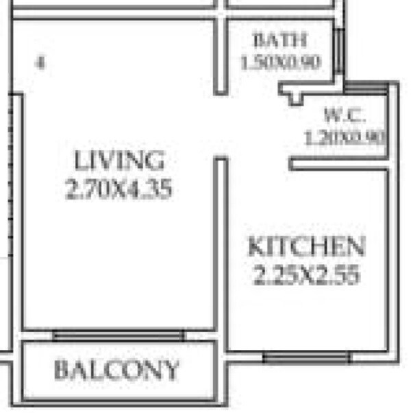 Floor plan of 199 Sq. Ft. Studio in FS Chandika Devi Apartment, Palghar