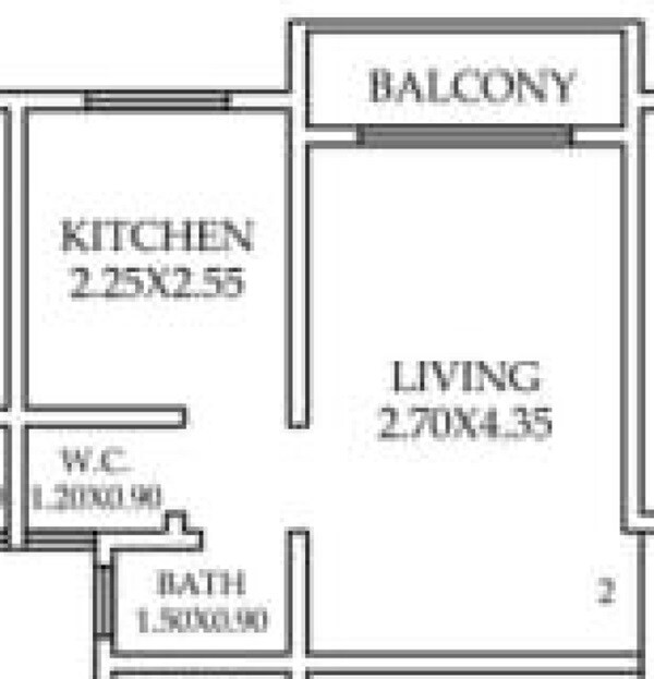 Floor plan of 243 Sq. Ft. Studio in FS Chandika Devi Apartment, Palghar