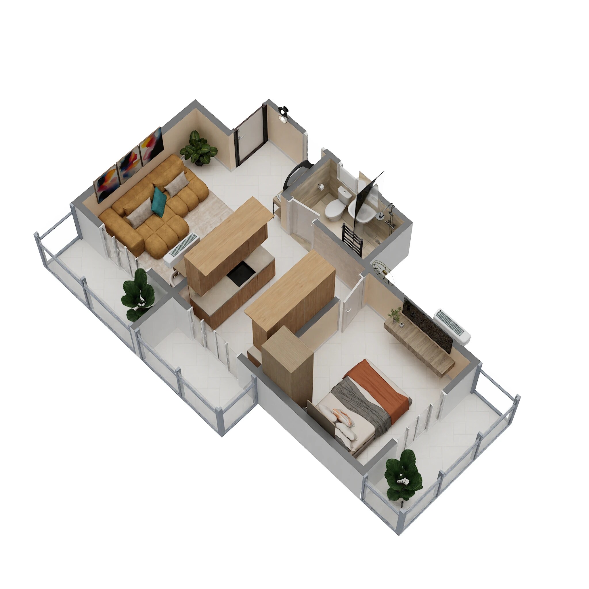 Floor plan of 1 BHK 415 Sq. Ft. Apartment in Ganesh Infinity Heights, Palghar