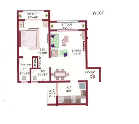 1 BHK 323 Sq. Ft. Apartment