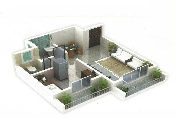 Floor plan of 225 Sq. Ft. Studio in Guru Anand Park Mamta Heights, Palghar