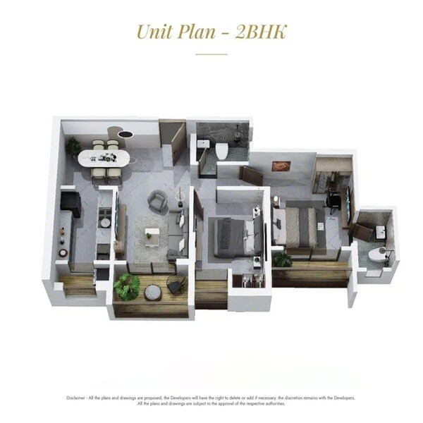 Floor plan of 2 BHK 527 Sq. Ft. Apartment in Happy Home Jasmine, Palghar