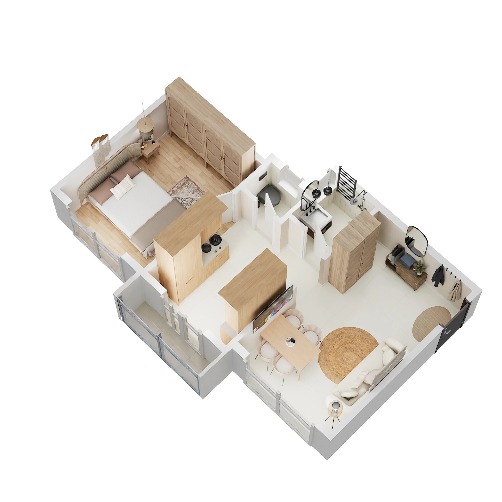 Floor plan of 1 BHK 317 Sq. Ft. Apartment in Haware Neptune Residency, Palghar