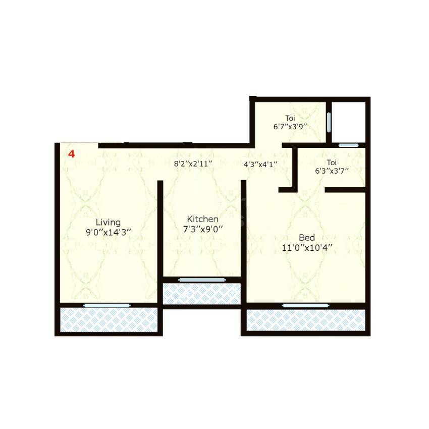 1 BHK 386 Sq. Ft. Apartment