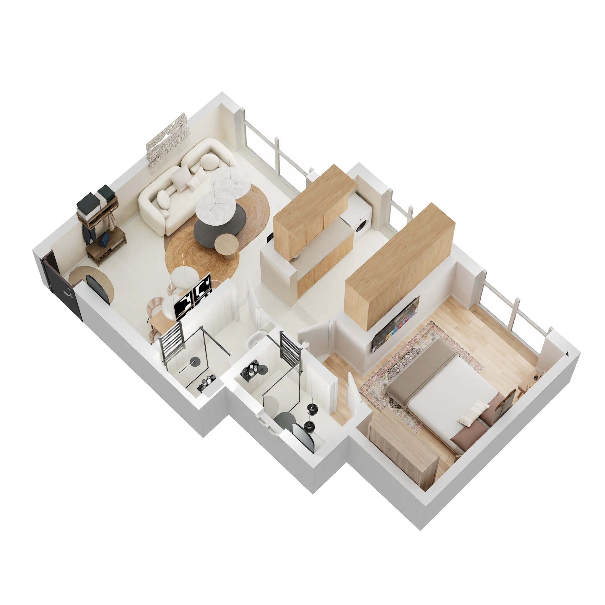 Floor plan of 1 BHK 342 Sq. Ft. Apartment in Imperial Paramount, Palghar