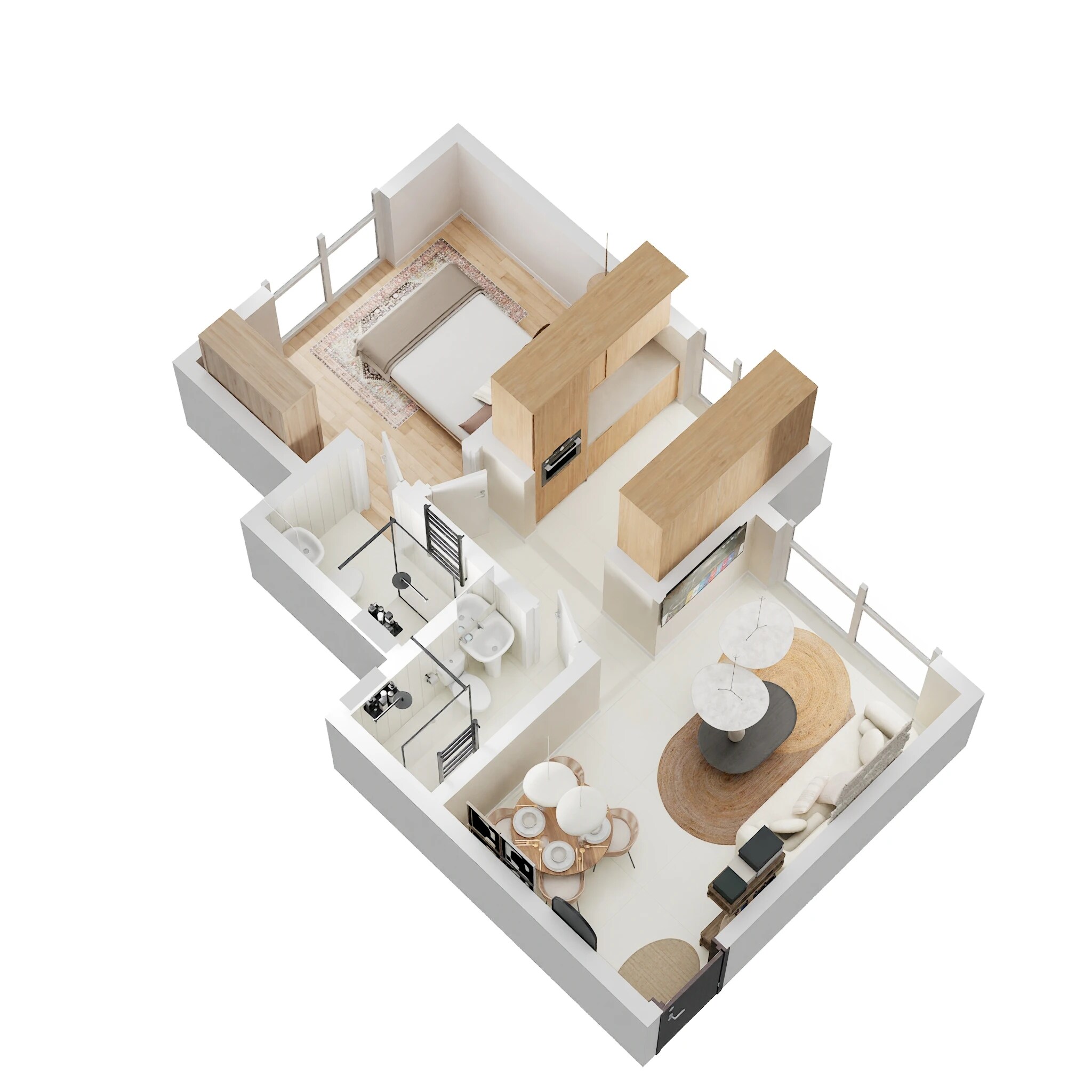 Floor plan of 1 BHK 460 Sq. Ft. Apartment in Imperial Paramount, Palghar