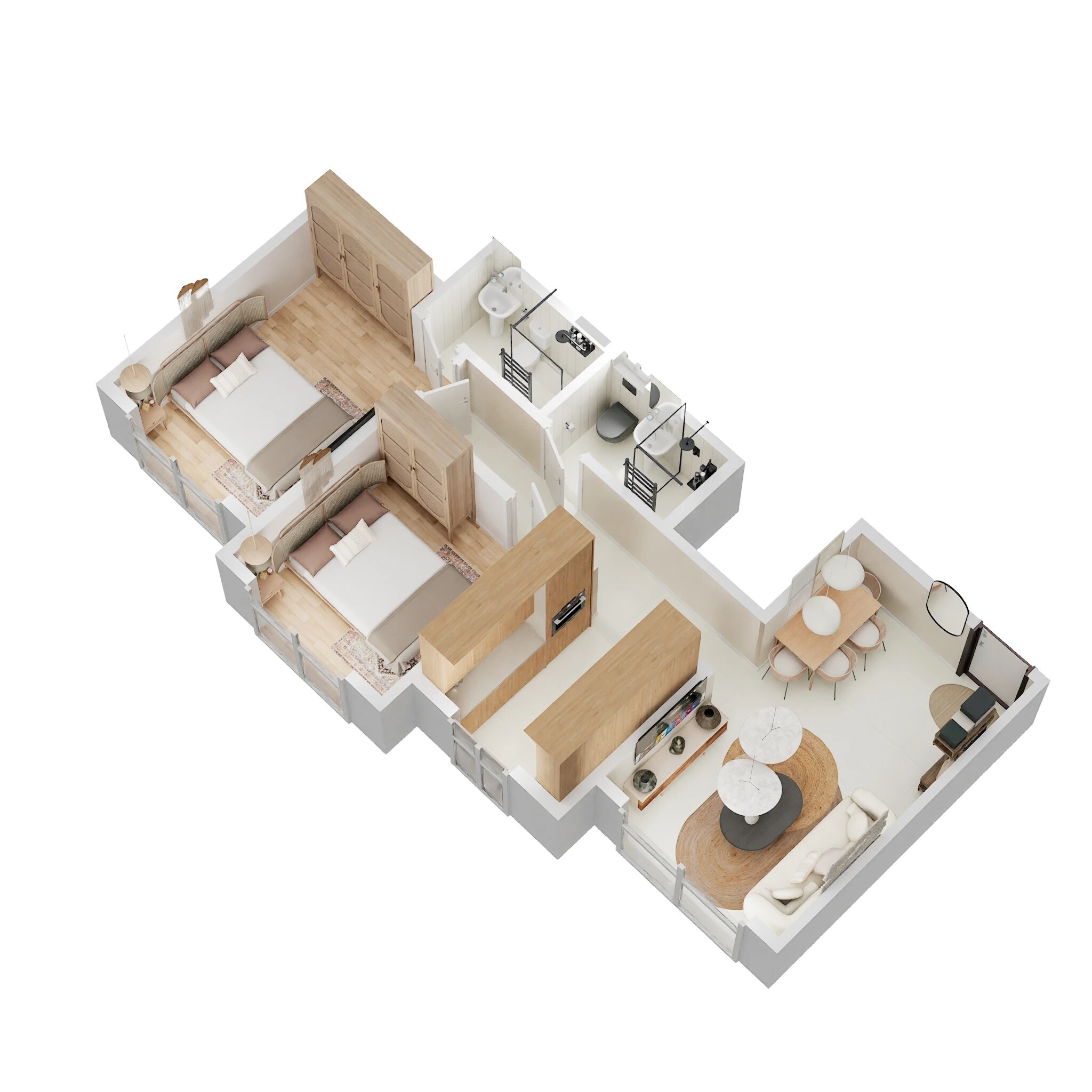 Floor plan of 2 BHK 615 Sq. Ft. Apartment in Imperial Paramount, Palghar