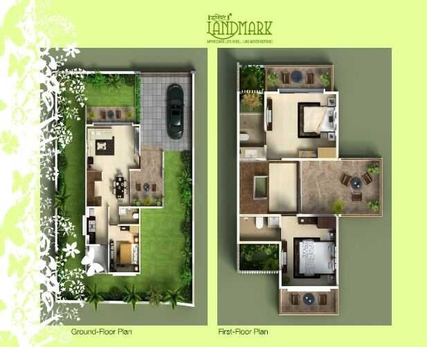 Floor plan of 3 BHK 2052 Sq. Ft. Villa in Ipsit Landmark, Palghar