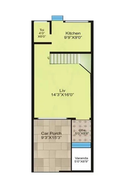 Floor plan of 272 Sq. Ft. Studio in Jem Green Meadows, Palghar