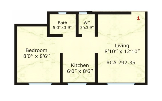 1 BHK 292 Sq. Ft. Apartment in JSB Sai Nakshatra Trrident