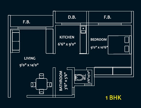 1 BHK 334 Sq. Ft. Apartment in MAAD Yashvant Pride I