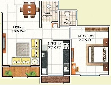 1 BHK 307 Sq. Ft. Apartment in MAAD Yashvant Srushti