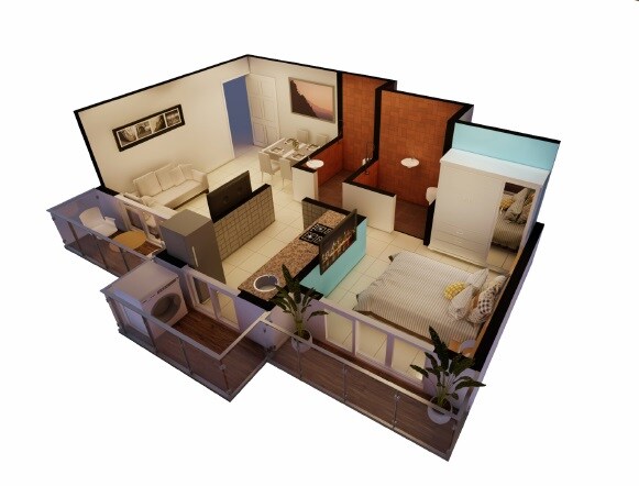 1 BHK 390 Sq. Ft. Apartment