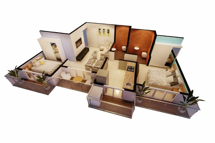 2 BHK 497 Sq. Ft. Apartment