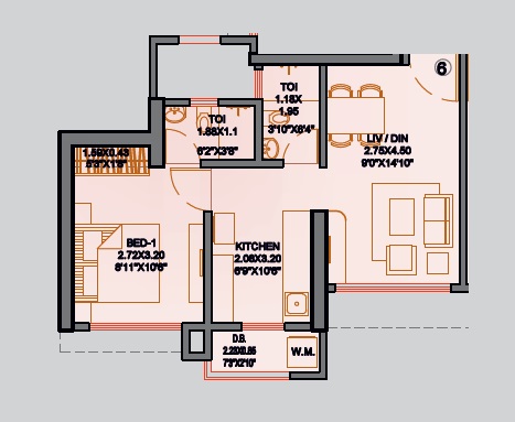 1 BHK 485 Sq. Ft. Apartment in Mahalaxmi Nagar