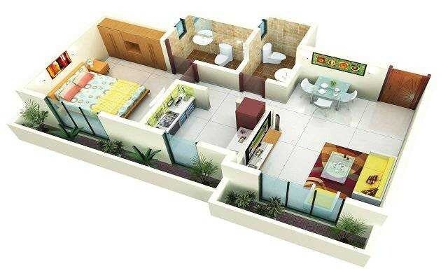 Floor plan of 1 BHK 400 Sq. Ft. Apartment in Mahavir Icchapurti Sai Prestige, Palghar