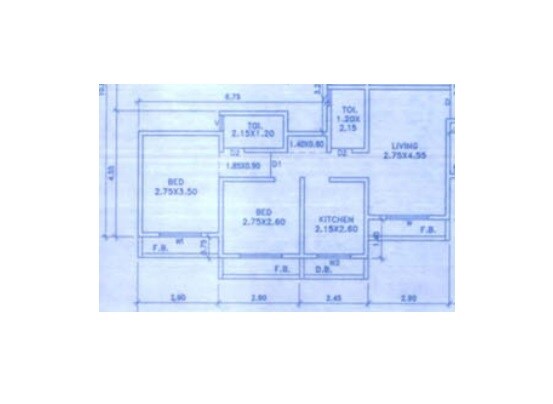 Floor plan of 2 BHK 512 Sq. Ft. Apartment in Mahavir Icchapurti Sai Prestige, Palghar