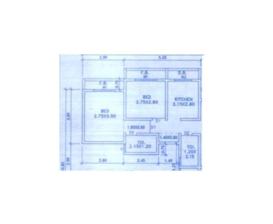 Floor plan of 2 BHK 617 Sq. Ft. Apartment in Mahavir Icchapurti Sai Prestige, Palghar
