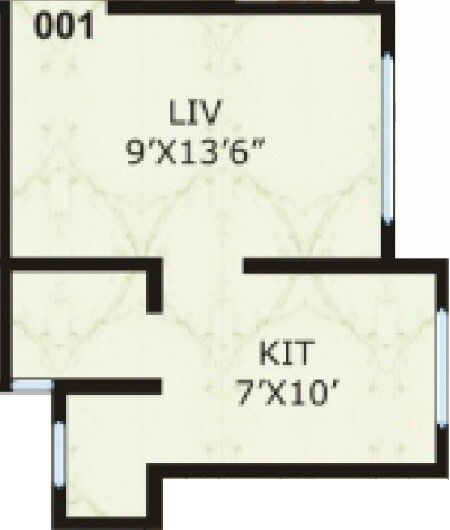 Floor plan of 239 Sq. Ft. Studio in Mahavir Kanti Atharva, Palghar