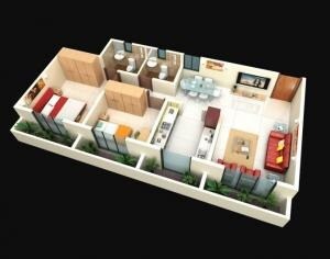 Floor plan of 2 BHK 510 Sq. Ft. Apartment in Mahavir Kanti Avenue, Palghar