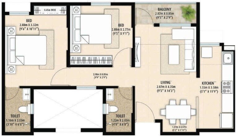 2 BHK 516 Sq. Ft. Apartment in Mahindra Happinest Palghar Project 2