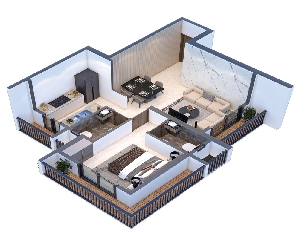 Floor plan of 1 BHK 457 Sq. Ft. Apartment in Manas Omkar, Palghar