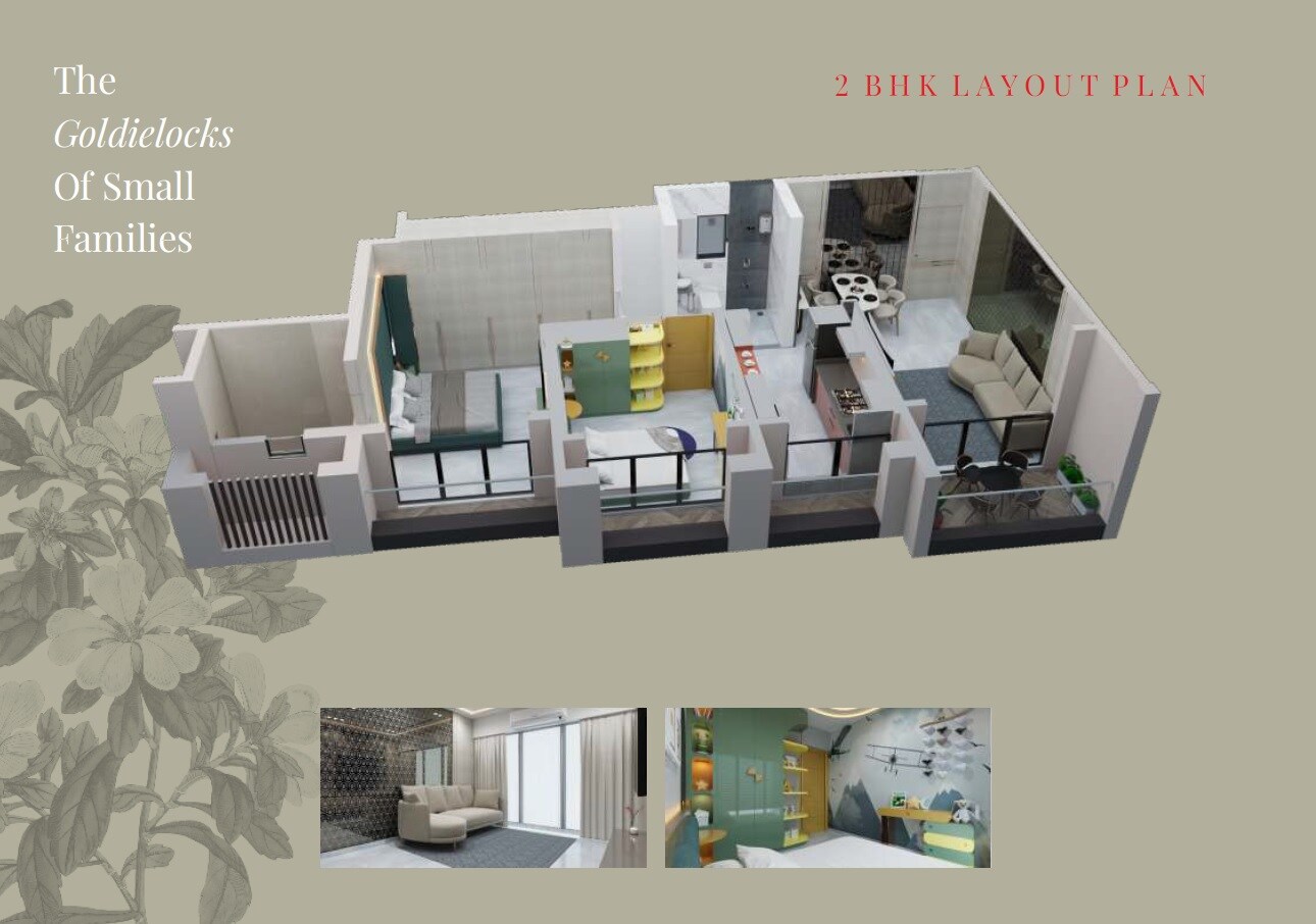 Floor plan of 2 BHK 529 Sq. Ft. Apartment in Manav Blossom, Palghar