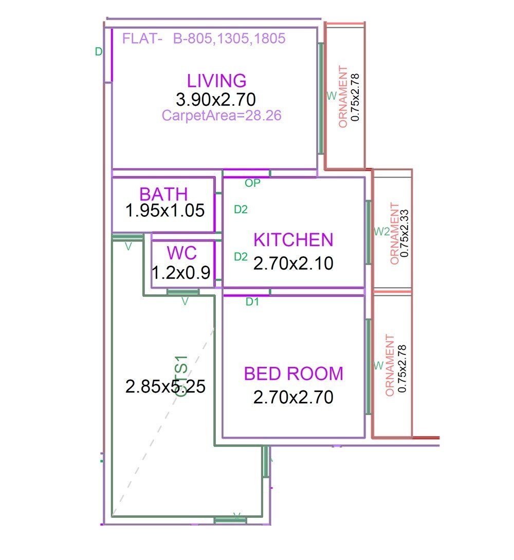1 BHK 304 Sq. Ft. Apartment