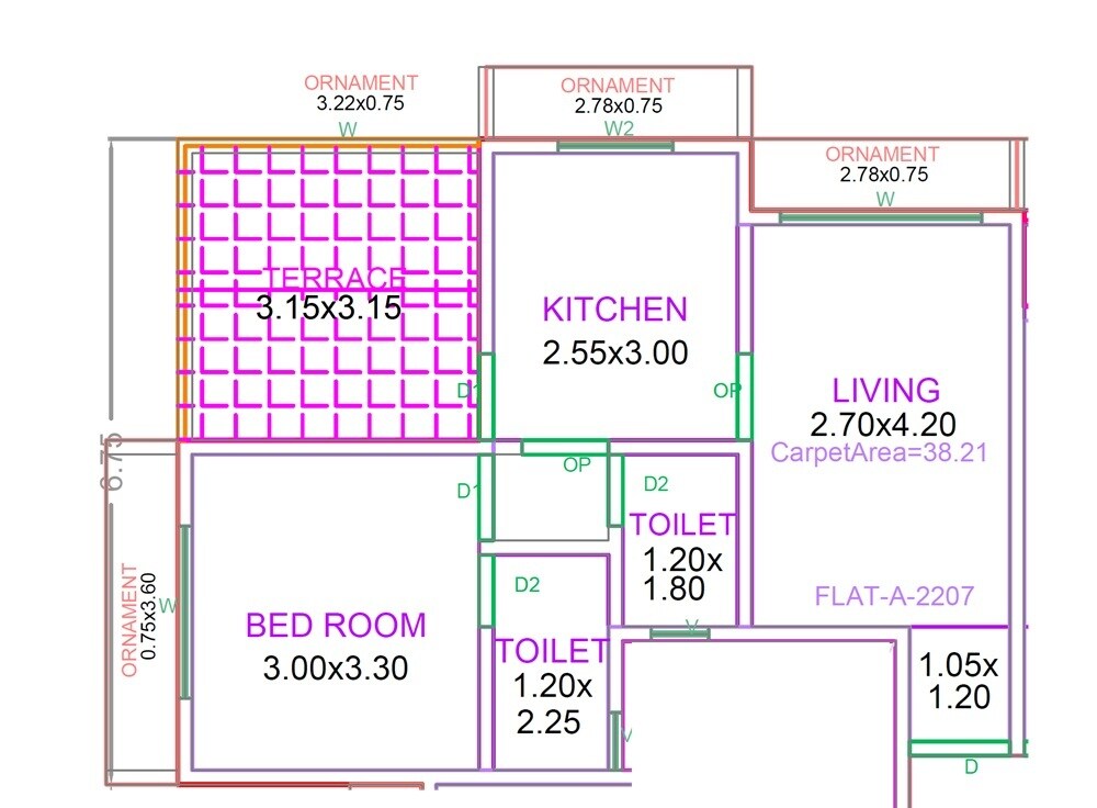 1 BHK 411 Sq. Ft. Apartment