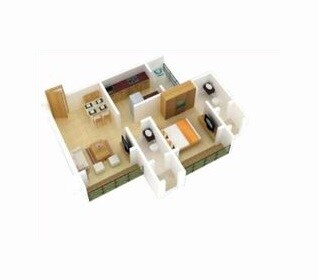 Floor plan of 1 BHK 328 Sq. Ft. Apartment in Munish Glorious, Palghar