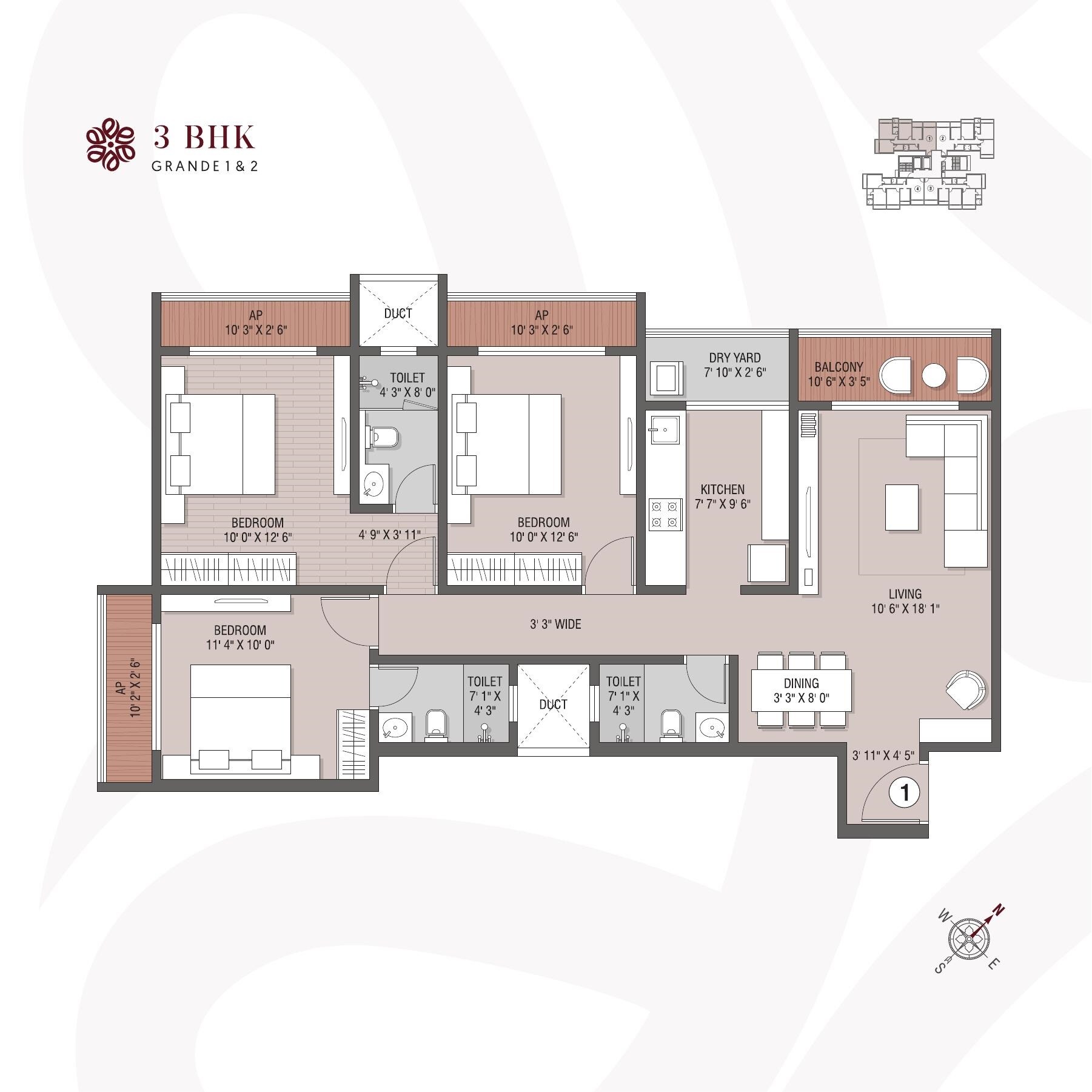 2 BHK 552 Sq. Ft. Apartment