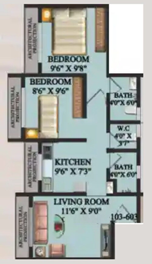 2 BHK 481 Sq. Ft. Apartment