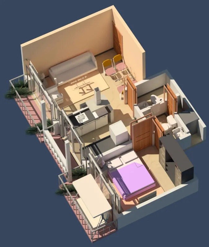 Floor plan of 1 BHK 379 Sq. Ft. Apartment in Nicon Infinity, Palghar