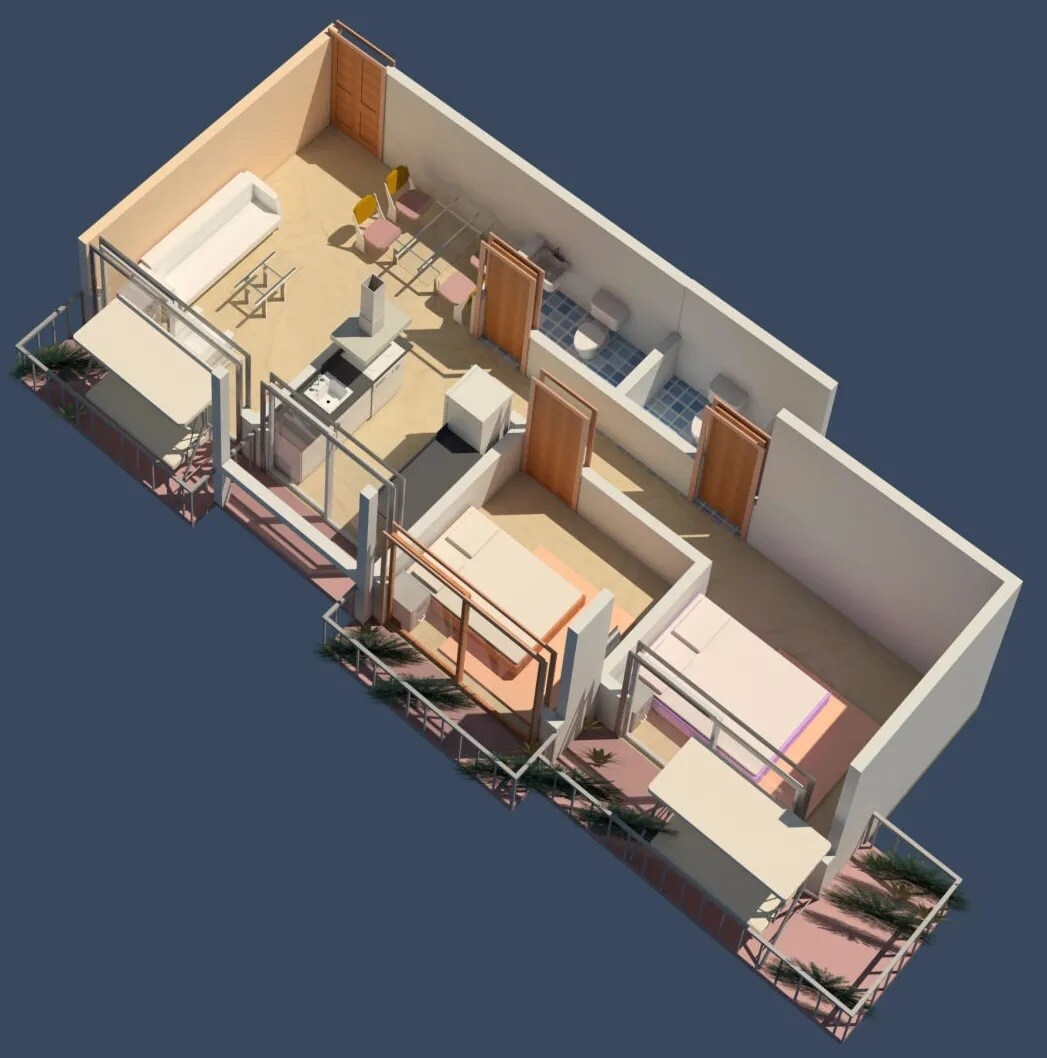 Floor plan of 2 BHK 502 Sq. Ft. Apartment in Nicon Infinity, Palghar